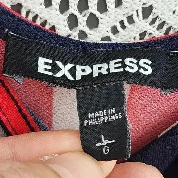 Express Striped Wrap High Low Stretched  Mini Tank Dress L - Picture 6 of 8